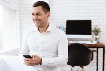 Young man smiles after the divorce.