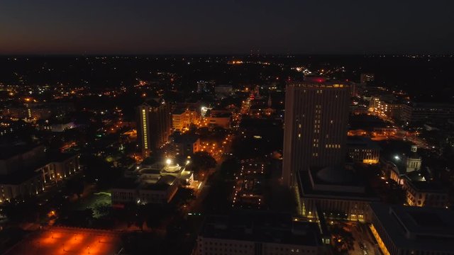 Aerial night footage Florida Supreme Court 4k