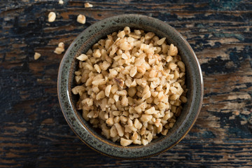 Chopped Walnuts in a Bowl