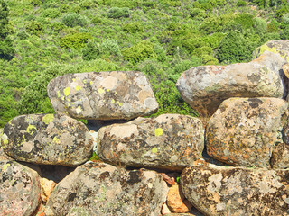 Nuragic prehistoric wall stone