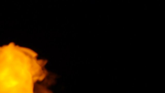 Fire flames on black background