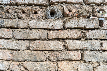 The old brick wall textured for background