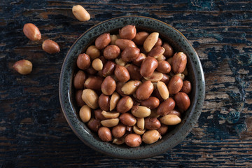 Red Skin Peanuts in a Bowl