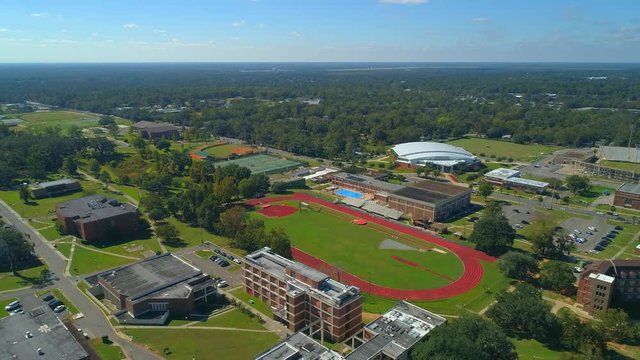 Aerial video FAMU Tallahassee sports fields 4k 60p