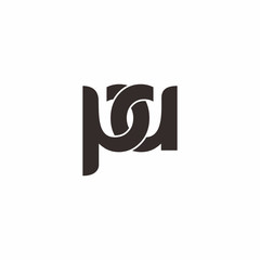 pa letter rounded logo vector