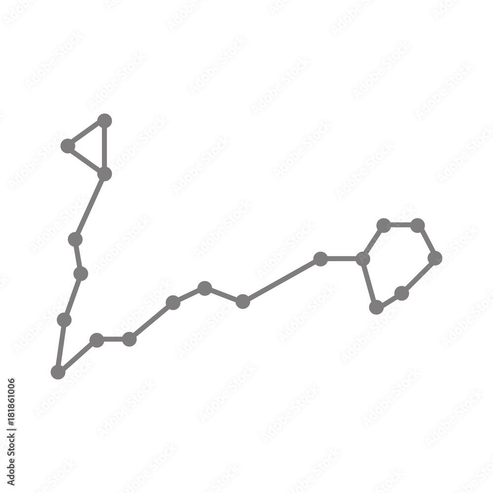 Poster constellation and part of zodiacal system pisces icon. web element. premium quality graphic design. 