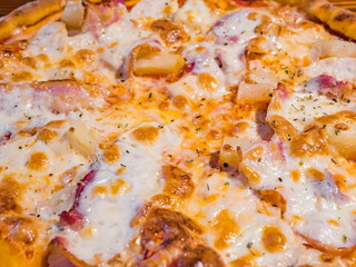 Very tasty pizza in a cafe restaurant