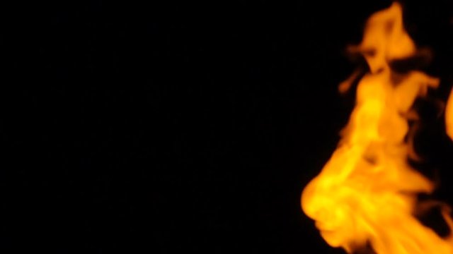Fire flames on black background