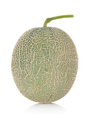 Ripe cantaloupe melon on white background