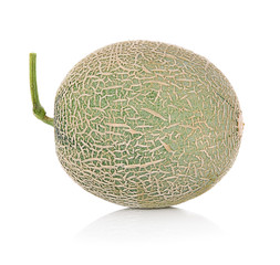 Ripe cantaloupe melon on white background
