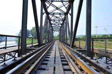 Fototapeta na wymiar Steel structure of railway bridge
