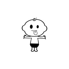 happy tongue out baby boy icon. Baby element icon. Premium quality graphic design icon. Signs, outline symbols collection icon for websites, web design, mobile app, info graphics