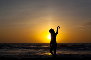 Sunset Kite Flying