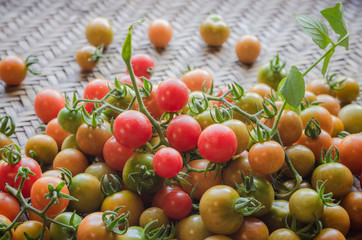 Fresh Tomatoes in bamboo tray