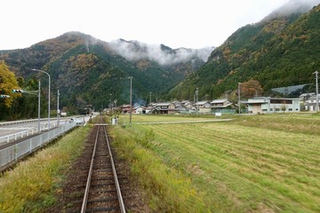 Obraz na płótnie Canvas 長良川鉄道沿線風景