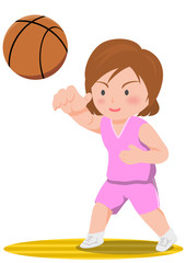 バスケットボール　パス　女子