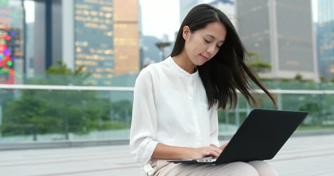 Woman work on laptop computer