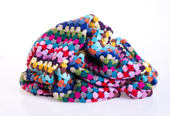 crochet or crochet blanket on a background.