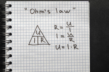 Page with formulas and Ohm's law - 181868229