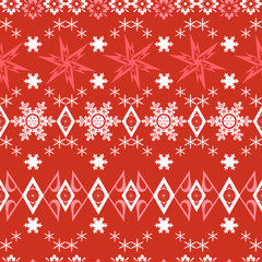 Seamless Christmas snowflakes pattern