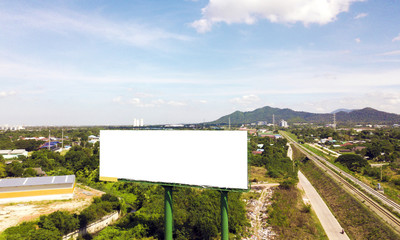 Blank billboard with white space background for advertisement.

