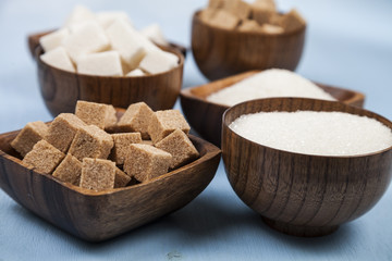 Six bowls of sugar