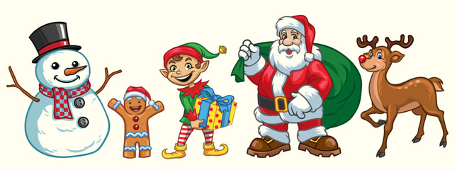 Obraz na płótnie Canvas Christmas Character Set