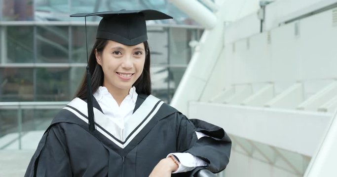 Smart woman get graduation