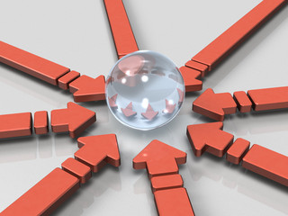 中央に集結するイメージのアブストラクト