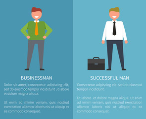 Businessman and Successful Man Vector Illustration