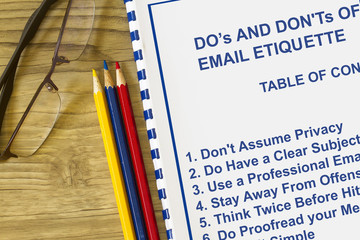 Do's and don'ts of email etiquette concept