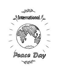 Peace Day International Holiday Poster with Earth