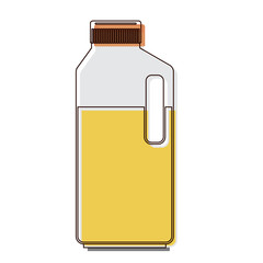 orange juice bottle in watercolor silhouette