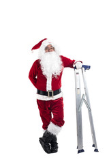 Happy traditional Santa Claus isolated on white background.