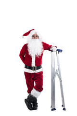 Happy traditional Santa Claus isolated on white background.