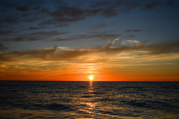 Fototapeta na wymiar Sunset at Baltic Sea - Leba/Poland