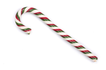 Candy cane striped isolated on white background. Top view