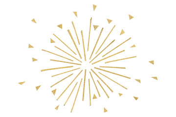 Gold glitter firework paper cut on white background - 181877032
