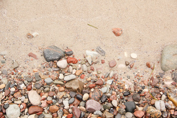 Sand Strand Hintergrund Steine Kiesel Kieselsteine Textur