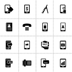 Simple 16 set of phone filled icons