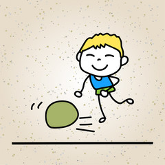 hand drawing abstract happy cute kid