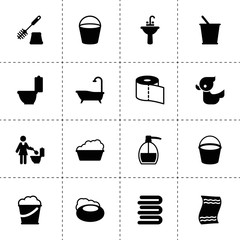 Simple 16 set of bath filled icons