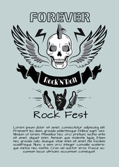 Rock n Roll Fest Forever Vector Illustration