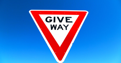 in  the road street signal of give way