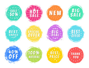 Special Offers Set of Colorful Icons on White