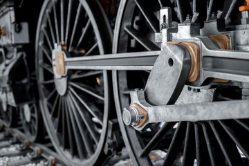 Wheels of an old locomotive
