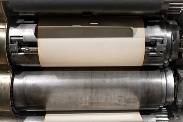 Old Press printing machine closeup