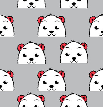 Cute Polar bear vector pattern