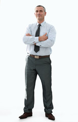 closeup portrait of confident businessman in shirt and tie