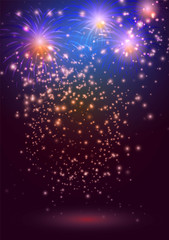 Abstract festive background with fireworks
